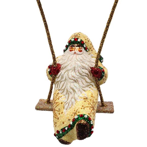 Patricia Breen Swing Time Gingerbread Santa Claus Candy Christmas Tree Ornament - Picture 8 of 10